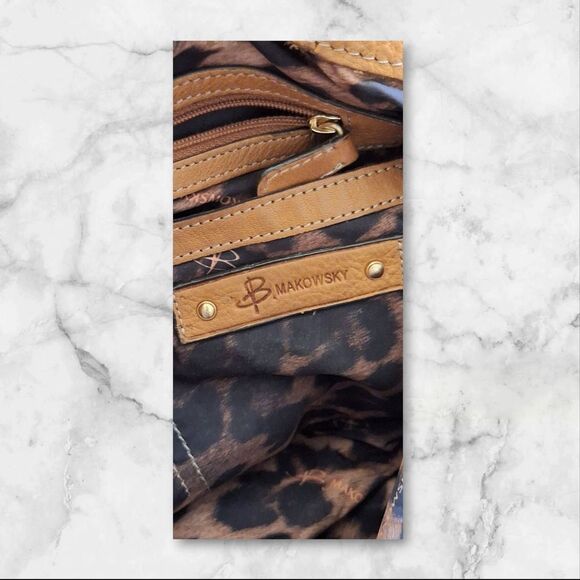 Elegant Brown Leather Women's Bag B. MAKOWSKY - Picture 16 of 16